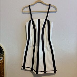 Vintage Etcetera Black and White Striped Mini Dress